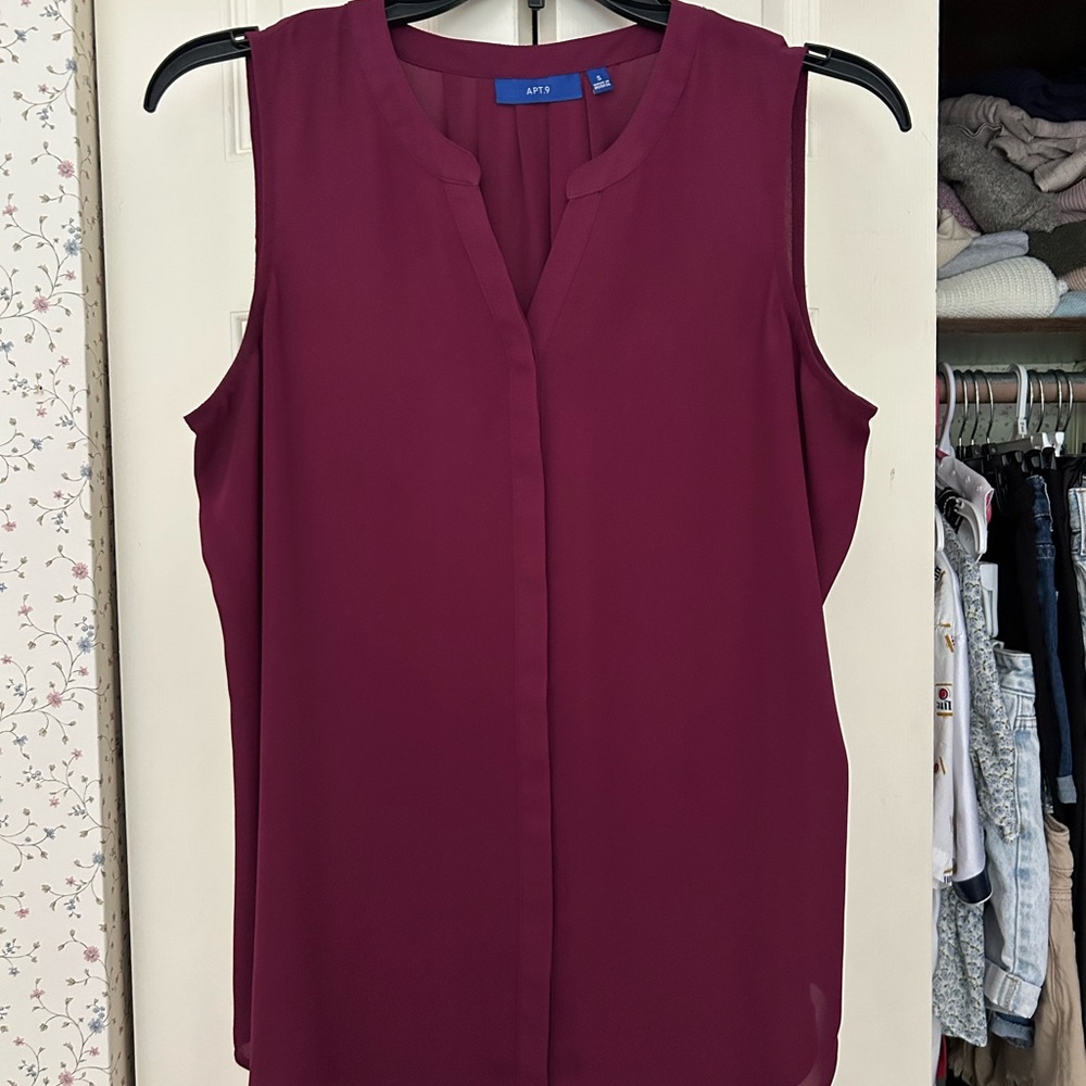 Apt. 9 Women's Rich Burgundy Sleeveless Blouse